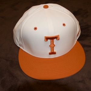 White and Orange Nike Texas Longhorns throwback baseball hat (Size 7 3/4)